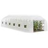 Outsunny Serra a Tunnel 24 ㎡ con Telo in PE Telaio in Acciaio zincato Ø 24 mm 12 finestre Verdi e Porta a Rullo 8 x 3 x 2 m Bianco
