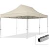 TOOLPORT Gazebo Pieghevole Giardino 3x6m Alluminio Telo Poliestere Idrorepellente Padiglione Mercati Sagre Crema