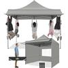 COBIZI Gazebo 3x3 Pieghevole con Parasole e Pannelli Laterali,Grigio