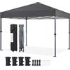 Yaheetech Gazebo Richiudibile Pieghevole Impermeabile 3x3 m in PVC Gazebo Pop Up Altezza Regolabile Tessuto Oxford Adatto per Terrazza Fiera Feste Giardino Mercato Campeggio Bar Pub Grigio Scuro