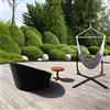 casa.pro Supporto per Sedia Amaca in Metallo Verniciato Nero Struttura Autoportante con Base Incrociata 205x110x110 cm Portata 130 kg per Interno ed Esterno