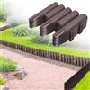 NAIZY Bordura per Prato in Plastica Palizzata da Giardino Bordura per Aiuole con Aspetto Legno Bordura per Aiuole Bordatura per Prato Bordatura Pietra Marrone (L x A): 28 cm x 24 cm - Confezione da 50