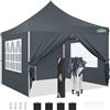 COBIZI Gazebo 3x3 Pieghevole Impermeabile con 4 Parti Laterali, UV 50+ Gazebo da Giardino Tenda Padiglione Pop up con 4 Sacchi di Sabbia, per Campeggio, Festival, Feste