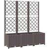 vidaXL Fioriera da Giardino con Traliccio Marrone 120x40x136 cm PP
