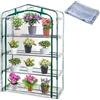 DECOHS Copertura di ricambio extra larga per serra a 4 livelli, 160 x 101 x 48 cm, in PVC trasparente, con porta arrotolabile con cerniera, per piante e fiori (telaio non incluso)