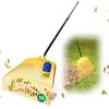 Novatool Scopa per foglie con manico telescopico - dispositivo combinato 2 in 1 con 26 denti in plastica, larghezza di lavoro 60 cm, scopa da giardino, rastrello per rifiuti da giardino, attrezzi da