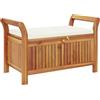 vidaXL Panca Portaoggetti Giardino Cuscino 91 cm Legno Massello Acacia