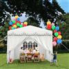UISEBRT Gazebo da giardino, 3 x 3 m, con 4 pareti laterali, impermeabile, resistente ai raggi UV, per giardino, feste, matrimoni, bianco