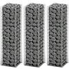 vidaXL 3X Gabbione Filo Zincato 25x25x100 cm Set Parete Recinzione Protezione