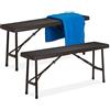 Relaxdays Panchina Pieghevole, Set da 2 Panche da Birreria, Terrazza e Giardino, Plastica, HxLxP 42x100x25 cm, Marrone