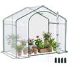 Outsunny Serra da Giardino con Ingresso a Zip e Presa d'Aria Superiore, Serra per Orto con Struttura in Acciaio, Copertura in Plastica, per Orto Verdure Fiori Piante, 182x100x152 cm, Trasparente