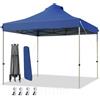 COSTWAY Gazebo Pieghevole da Giardino 3 x 3 m, Gazebo da Esterno con Design Pop Up, Borsa a Ruote, 3 Altezza Regolabile, Ideale per Feste, Giardino e Spiaggia(Blu)