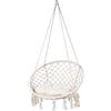 display4top Sedia Sospesa Poltrona Sospesa, Sedia a Dondolo in Corda di Cotone appesa, Sedie sospese robuste e Confortevoli, con Cuscino Rotondo per Interni, Esterni, casa, Patio, Cortile, Giardino