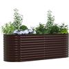 vidaXL Letto Rialzato Marrone 240 x 80 x 81 cm Acciaio, Giardino e Terrazza, Vaso in Acciaio Minimalista, Contenitore per Piante, Letto Fiorito Alto e Resistente