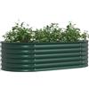 vidaXL Letto Rialzato Verde 160 x 80 x 44 cm Acciaio, Giardino e Terrazza, Vaso in Acciaio Minimalista, Contenitore per Piante, Letto Fiorito Alto e Resistente