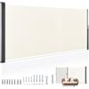 Juskys Tenda da sole laterale Dubai 500 x 160 cm estensibile e coprente, frangivista e frangivento per balcone e terrazza, tenda a rullo laterale con supporto a muro - beige