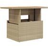vidaXL Tavolo da Giardino Beige 100x55x73 cm Polyrattan e Legno Acacia