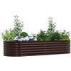 vidaXL Letto Rialzato Marrone 240 x 80 x 44 cm Acciaio, Giardino e Terrazza, Vaso in Acciaio Minimalista, Contenitore per Piante, Letto Fiorito Alto e Resistente