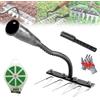 Homtrator Rastrello da giardino in acciaio al carbonio con 5/6/7/8 denti, Ironrake 2.0, rastrello da giardino in ferro for lavori pesanti, for giardinaggio efficiente, scarificazione e dissodamento del prato, n