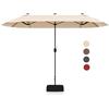 KOMFOTTEU Ombrellone Rettangolare 396x201cm Manovella, Grande Impermeabile per Piscina, Terrazzo, Cortile, Balcone