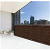 Home Tresor Frangivisto Telo Copribalcone da Esterno Tinta Unita 90 x 500 Cm HDPE UV Frangivento Schermo Privacy Terrazzo Ombra Recinzione Copri Ringhiera Balconi Antipioggia con Occhielli (Brown)