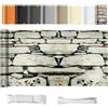 WEALSFUN Paravento per Balcone, Recinzione Copertura per Protezione Privacy Balcone per Balcone Giardino terrazza con Occhielli Corde e Fascetta Impermeabile con Fascette, 55 X 350CM Motivo della pietra