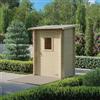 TheGoodGarden Casetta Porta Attrezzi in Legno 1,5x1 m Jack addossata con Porta finestrata, Pavimento e Copertura Inclusi, Abete Naturale, Made in Italy