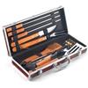Ompagrill Set valigetta in radica da 12 pezzi in acciaio inox 40 cm