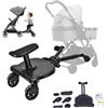 YEITBY Tavola per passeggino con sedile, pedana universale per tutti i passeggini, lunghezza e altezza regolabili, ruote in poliuretano a 360°, accessorio per passeggino, Kiddy Board per bambini dai 3 ai 7