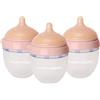 HappyMami, Set 3 Biberon su Misura con Tettarella in Silicone Medico, senza BPA, doppio Sistema Anticolica, Lavabile in Lavastoviglie, adatto a ogni tipo di Allattamento (Rosa 150 ml)