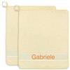 La Chiocciolina Set 2 salviette personalizzate con nome ricamato, Set due salviette asilo con nome, Salvietta in spugna con appendino, Salvietta asilo con ricamo (03 Giallo)