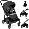 LIFEZEAL Passeggino Ultraleggero per Bambini 0-36 Mesi, Portata 30kg, Passeggino Compatto a Ombrello, Viaggio, Aereo, Pieghevole, Regolabile, Reversibile, Cintura di Sicurezza, Ruote, Freno, Parasole