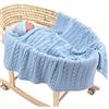 Odot Coperta a maglia Odot morbida e calda, asciugamano da letto quattro stagioni, swaddle passeggino (blu, 100 x 80 cm)