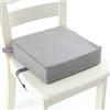Chickwin Cuscino Rialzo Sedia per Bambini, Cartone Animato Stampa Cuscino Alzasedia con Cinghie Regolabile Lavabile Smontabile Cuscino Seduta per Sedia da Pranzo (32 * 32 * 8cm,Grigio)