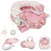 Sionhiuo Tappetino Pancia in Giù e Cuscino - Supporto Cuscino per Pancia in Giù con Giocattolo Sensoriale per Bambini,Attività di Intrattenimento Staccabile per Piccoli per Casa e