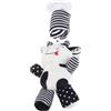 Prevessel Campanelli Eolici in Peluche a Forma di Sonaglio Sospeso a Strisce Bianche e Nere per Neonati, per Lettino per Auto, Graziose Forme di Animali per lo Sviluppo Visivo, Tessuto 13,4x4,7