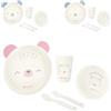 Kikka Boo Kikkaboo Set di stoviglie bambini Bear with me 5 pezzi, motivo animali, ciotola, colori:rosa