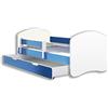 ACMA Letto per Bambino Cameretta con Materasso Lettino Bambini (Blu, 160x80 + Cassetto)