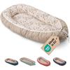 ULLENBOOM Riduttore Lettino Neonato ULLENBOOM Fiori Rosa - Riduttore Culla 55x95 cm - 100% OEKO-TEX e Made in EU, Adatto come Baby Cocoon e Lettino da viaggio