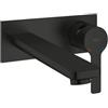 GROHE Lineare Miscelatore Lavabo a Parete 2 Fori senza Corpo Incasso (Bocca Rettangolare Sporgenza 207mm, Interasse 110 mm, Risparmio Idrico), Nero Opaco