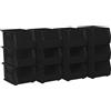 Akro-Mils 30237 AkroBins Plastic Storage Bins, Space-Saving Stackable Bins for Garage, Pantry, Craft Organization, 23,5 cm x 15,2 cm x 12,7 cm, Black, 12-Pack