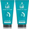 Schwarzkopf Taft Stand Up Look Styling Gel 150ml, Gel capelli uomo e donna a lunga durata per i look più estremi, con formula vegana, delicato su capelli e cuoio capelluto (Confezione da 2)