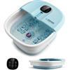 COSTWAY Pediluvio Massaggiatore Piedi Elettrico, Pediluvio Idromassaggio Plantare Pieghevole con Telecomando, 3 Temperature Regolabili, Timer, Fino al 45 (blu)