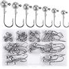 UNOLIGA 49pcs Testine Piombate Spinning Amo da Pesca, Ami Piombati Spinning Jig Head Gancio per Pesca Trota, Ami da Pesca Spinato Affilati (1/2/ 3.5/5/7/10/14 g)