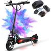 JOYOR Monopattino Elettrico, autonomia 60-90 km, 48/60V 18Ah, portata 150 kg, doppio ammortizzatore, freni a disco anteriori e posteriori, monopattino elettrico pieghevole per adulti (nero-T10)