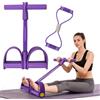 Griwuut Allenatore addominale, attrezzo per allenamento bodybuilding, 6 tubi, corda elastica con 8 fasce di resistenza multifunzionali, per la casa, il fitness, lo yoga (viola)