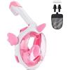 MZJAUVF Maschera Snorkeling Integrale, Maschera Subacquea con Vista Panoramica a 180°, Maschera Subacquea Bambini Anti Appannamento Maschere da Immersione per Bambini 3-12 Anni (XS,Rosa)