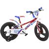 Dino Bikes Bici Bicicletta Bambino 16 Pollici 2 Freni al Manubrio Rosso Bianco Blu