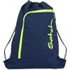 Satch Sacca Sportiva Borsa Sportiva per Ragazze e Ragazzi con Tasca con Cerniera, 12 Litri, agganciabile agli Zaini Toxic Yellow - Blu Scuro