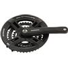 Shimano 6550 - Guarnitura pignone in alluminio Tourney, pedivella 170 mm, 48 / 38 / 28 denti con anello di protezione catena, colore: Nero